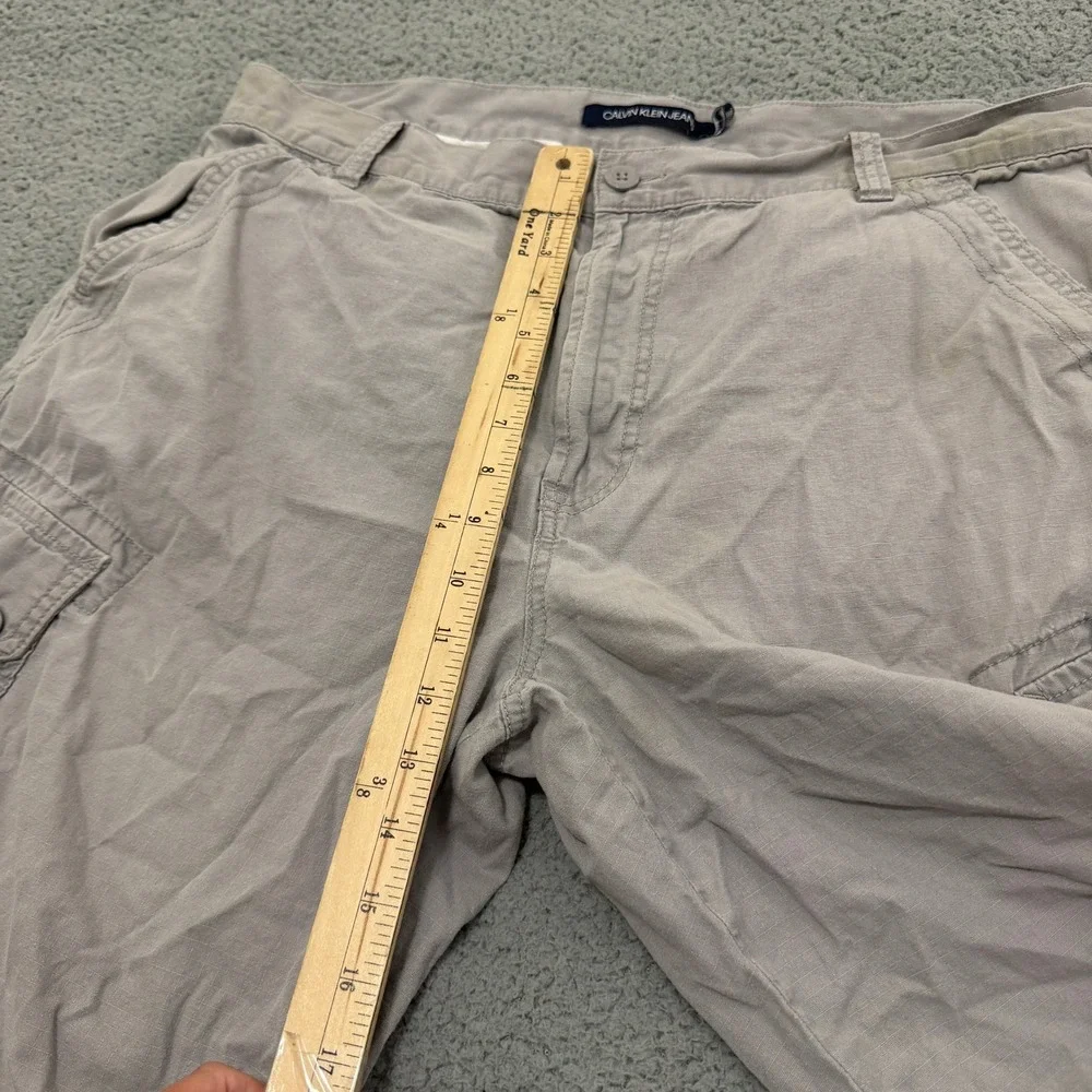 Calvin Klein Cargo Shorts Mens Size 38 Grey Ripstop Casual Utility Outdoor